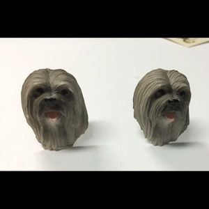 Grey Lhasa apso earrings pierced Havanese